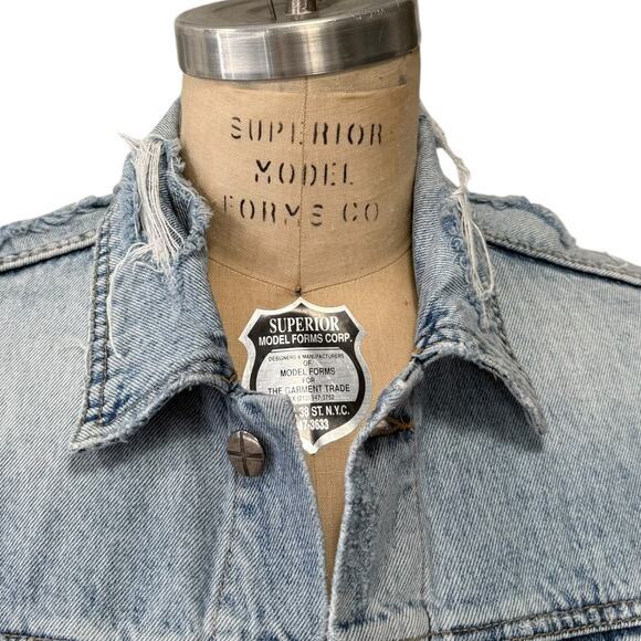 Ksubi Destroyed Jean Jacket Mens XS Oversized Light Denim - Picture 2 of 11